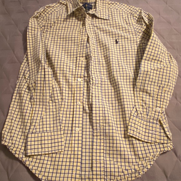 Ralph Lauren Yellow and Blue Plaid Shirt - Picture 1 of 3